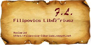 Filipovics Libériusz névjegykártya